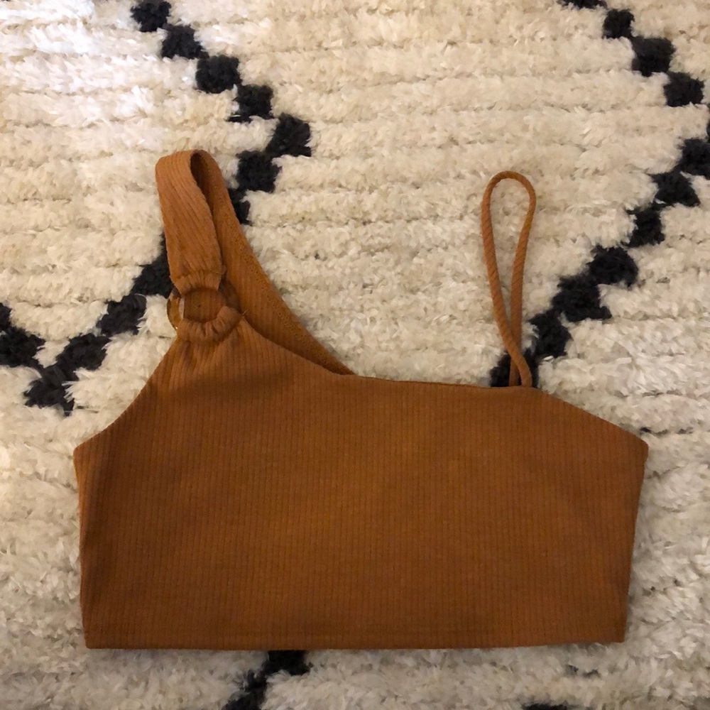 Burnt orange crop tank top